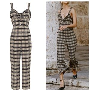 NWT Faithfull The Brand Cancun Plaid Jumpsuit